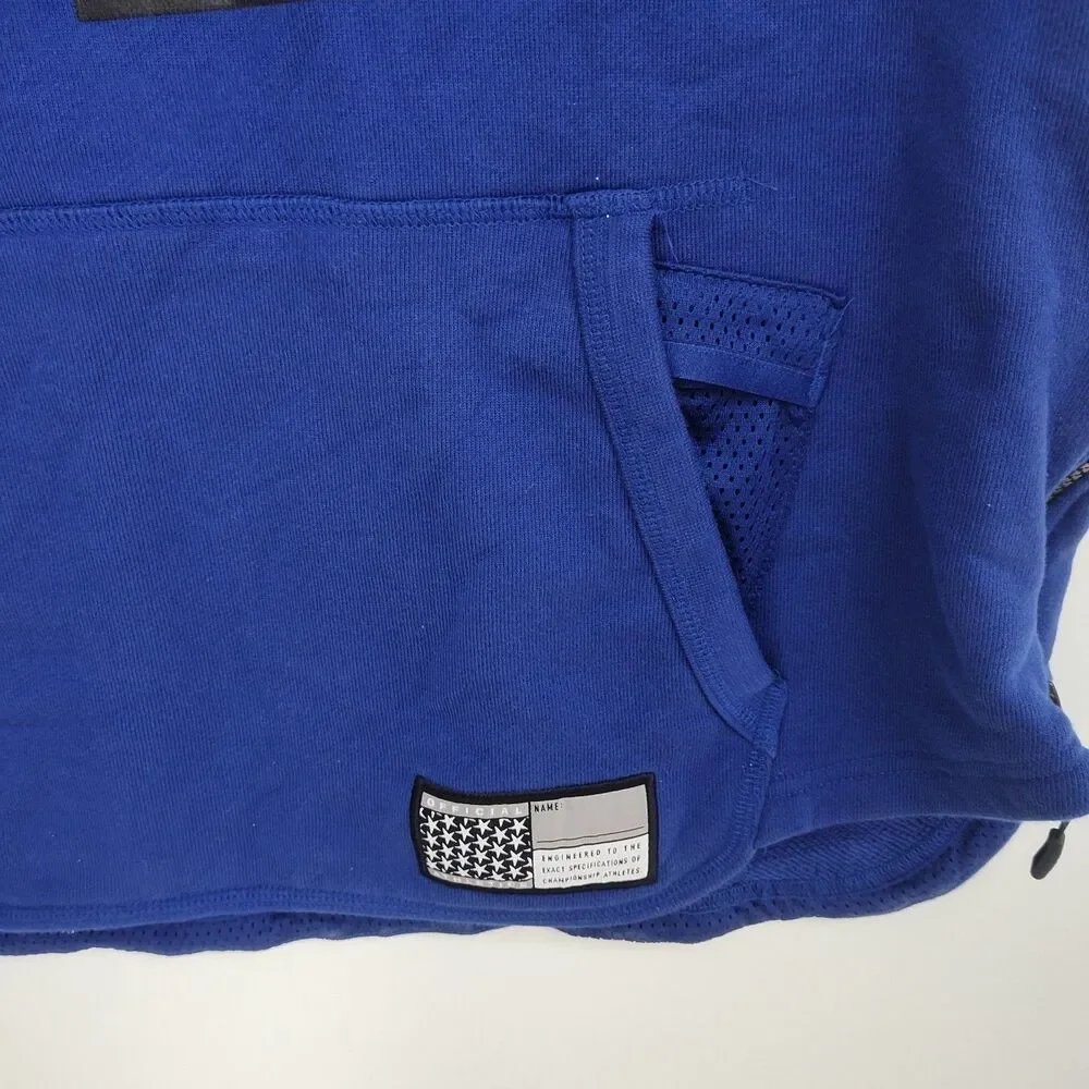 Nike Air Pivot V3‎ Short-Sleeved Hoodie Men's L Blue Side Zips Pullover